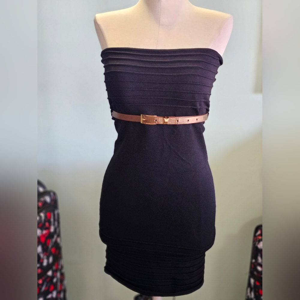 MUSTARD SEED Black Strapless Bodycon Dress